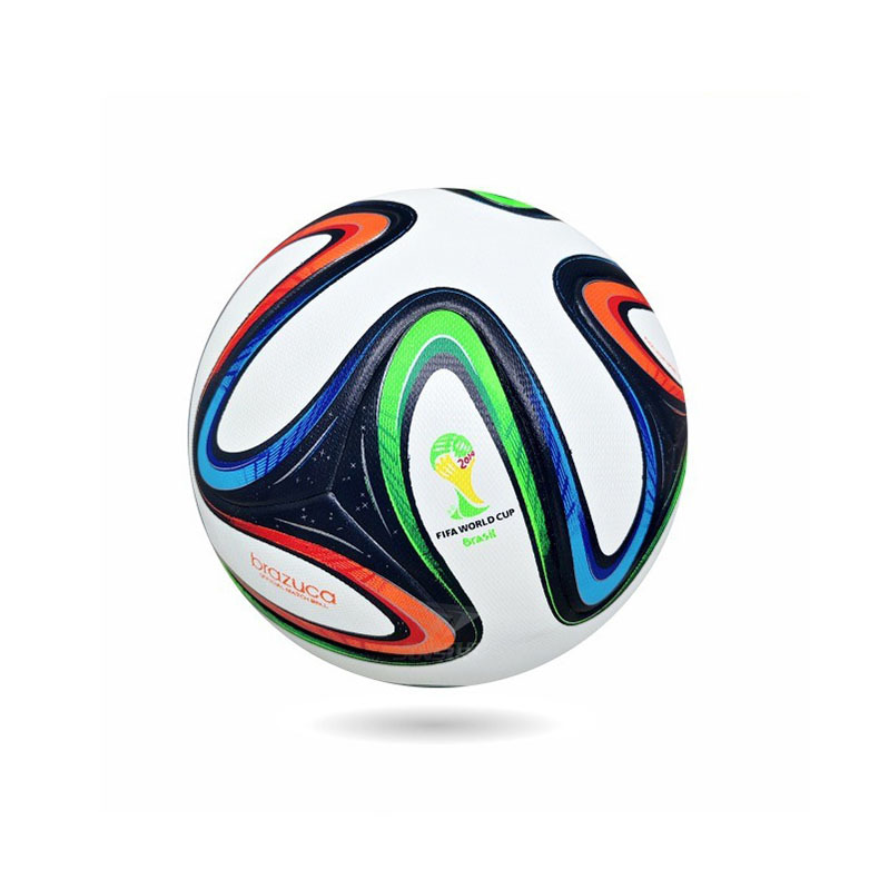 Balón de fútbol profesional tamaño 5 de la serie Mundial, confeccionado con cuero sintético pegado. Diseñado para jóvenes y adultos, apto tanto para partidos como para entrenamientos, incluyendo el uso por parte de estudiantes.