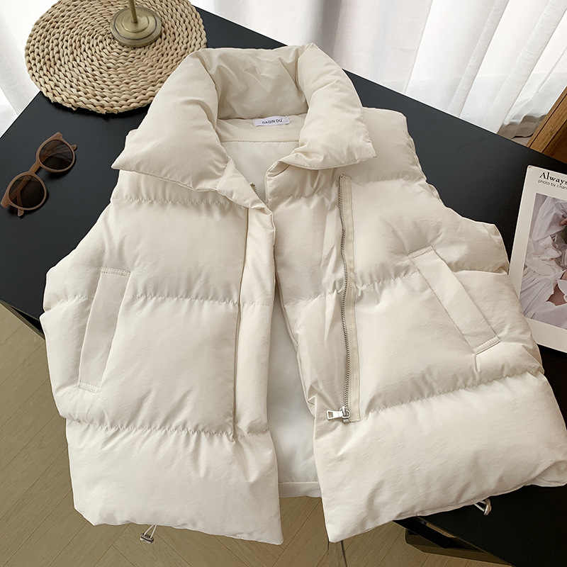 TK Chaqueta De Algodón Y Poliéster Para Mujer Estilo Casual Elegante Con Cuello Alto Y Cinturón Sin Mangas Para Otoño E Invierno