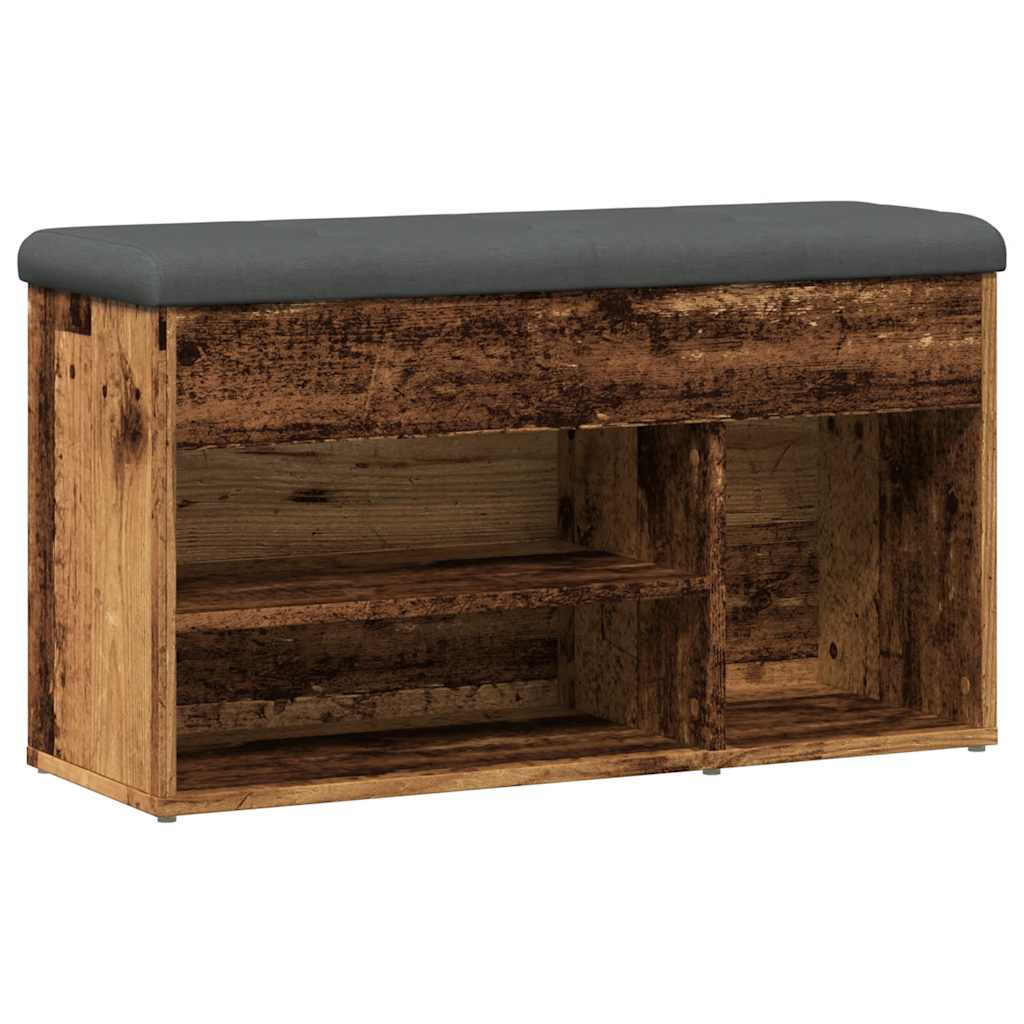 vidaXL Banco Zapatero Almacenaje Zapatos Asiento Pasillo Madera de Ingeniería 82x32x45,5 cm