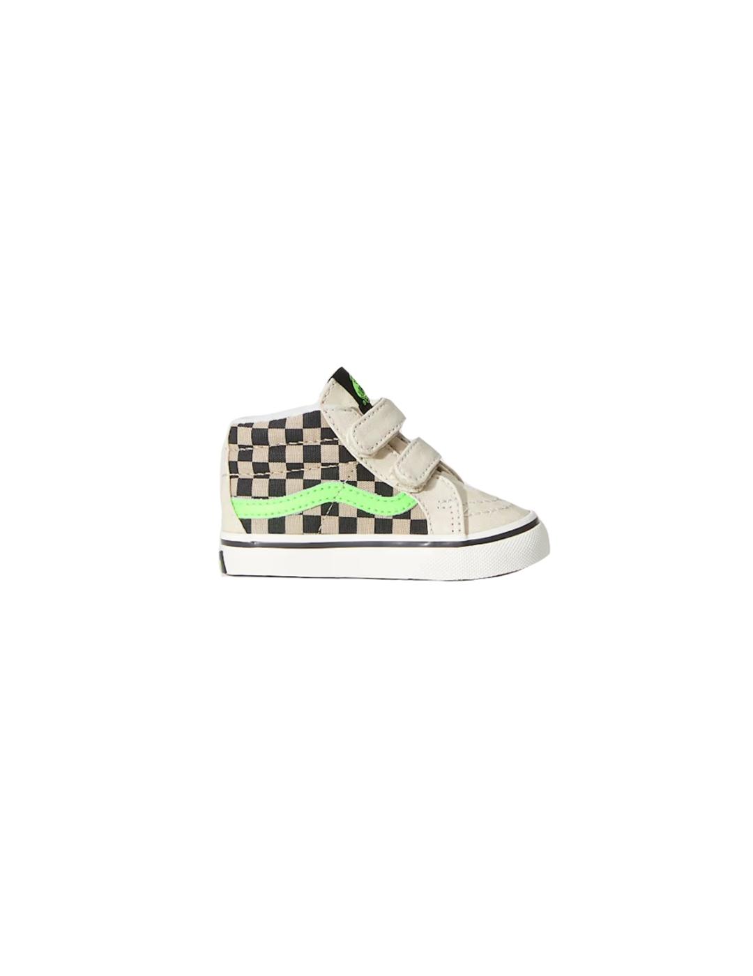 Zapatilla Niño/a Vans Sk8-Mid Beige Negro Verde F