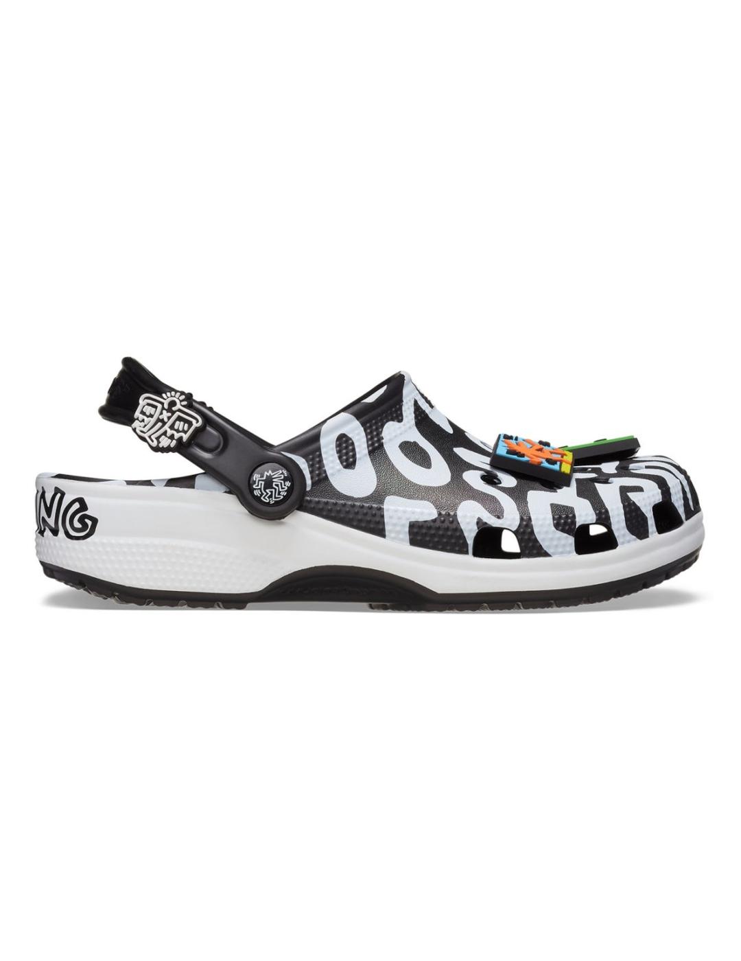 Crocs Zuecos Keith Haring Clásicos Negros