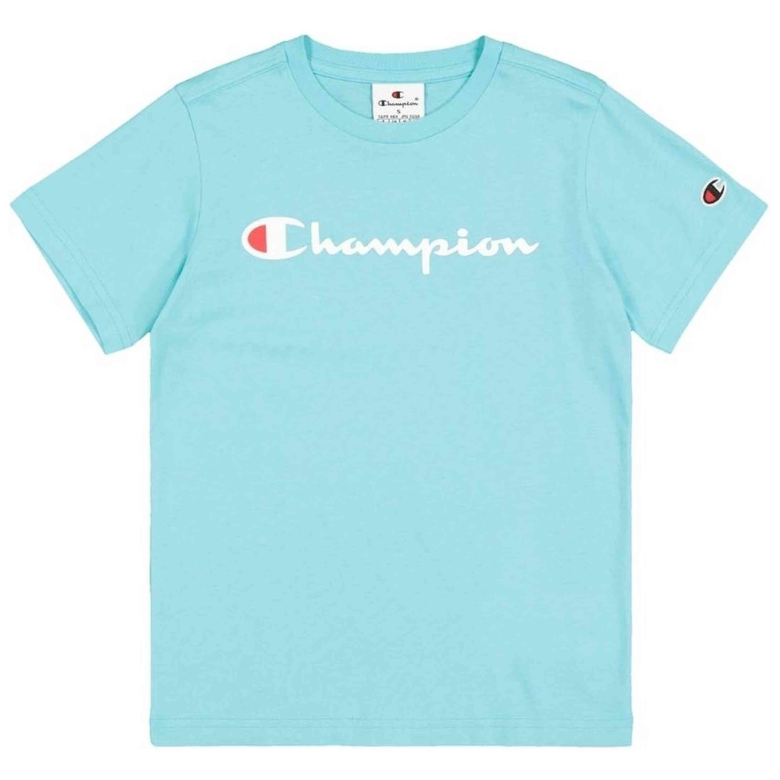 Camiseta De Manga Corta Champion modelo 306879-BS184 para Niños en color Azul