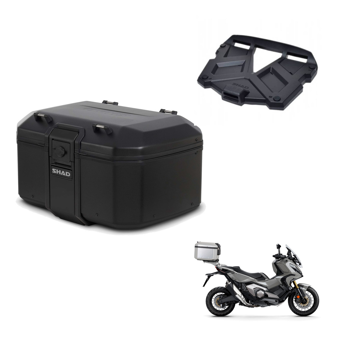 Baul Tr55 Pure Black + Herraje Baul + Pa KIT-569410