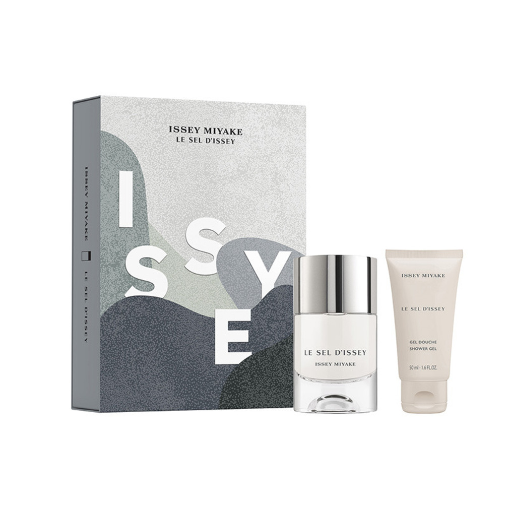 Issey Miyake Le Sel d'Issey Homme Eau de Toilette 50ml + Shower Gel 50ml Set for Men - Fresh Aquatic Citrus Fragrance for Daily Daytime Use
