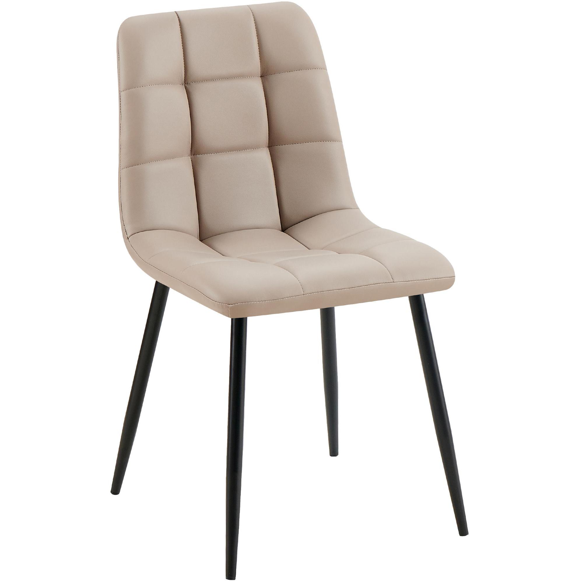 Silla de comedor Antibes tapizada en polipiel Gris topo
