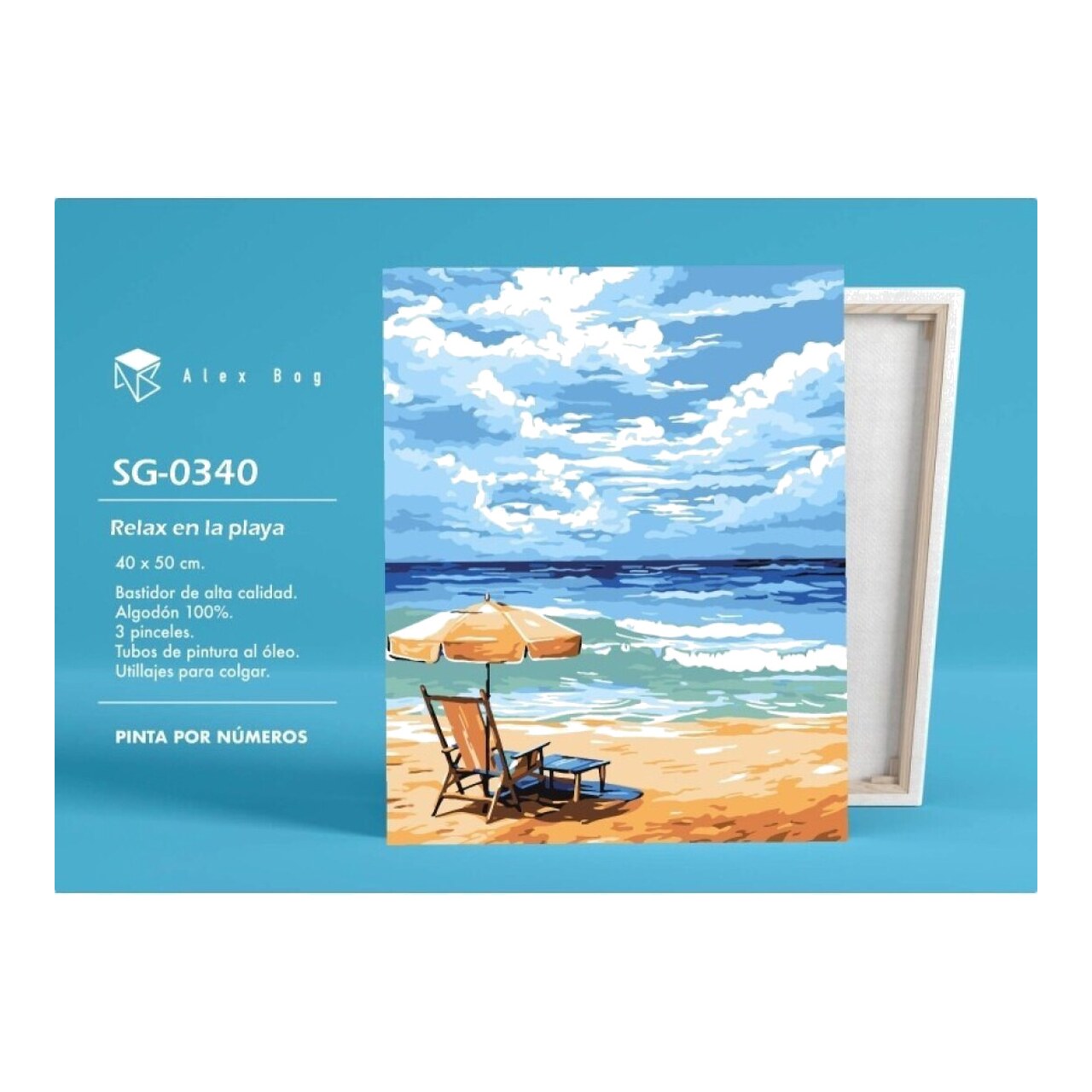 Lienzo Para Pintar Por Números De Playa Con Sombrilla 40X50cm 170792