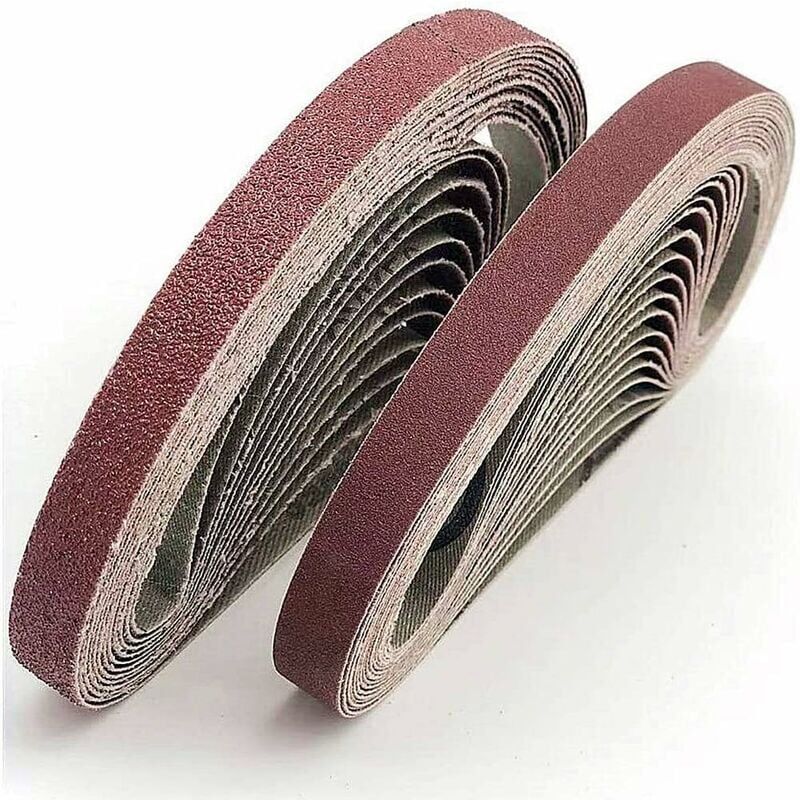 CA Banda de lija de 13 x 457 mm. 5 tipos de grano mixto (6 [40/80/120/180/320]). Juego de bandas de lija para lijadoras de banda Black & Decker Powerfeile (30 unidades).