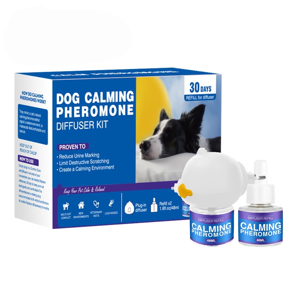 Feromona calmante para perros y gatos, líquido para aliviar el estrés y las emociones de las mascotas.