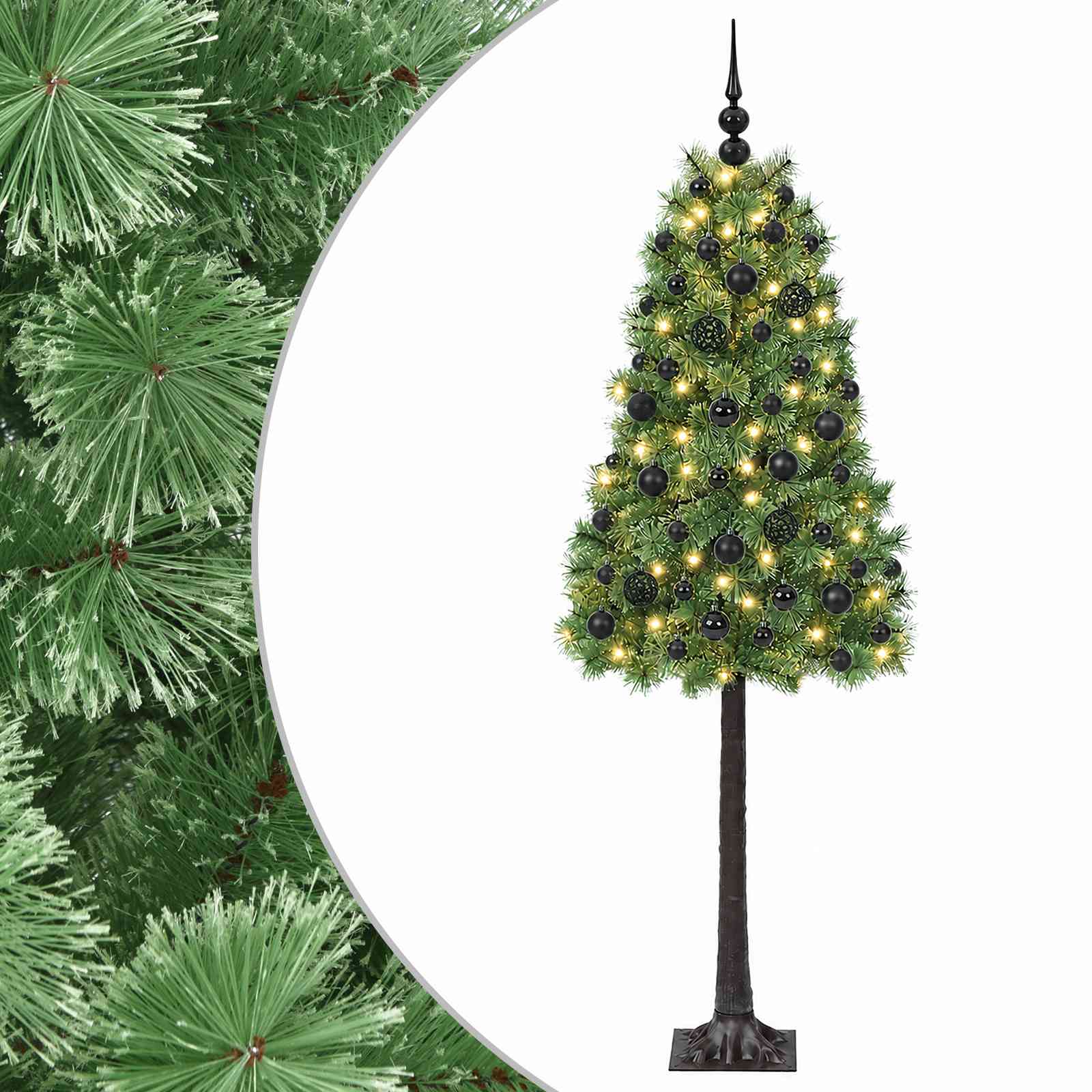 vidaXL Árbol de Navidad artificial de ramas plegables con bolas 150 cm