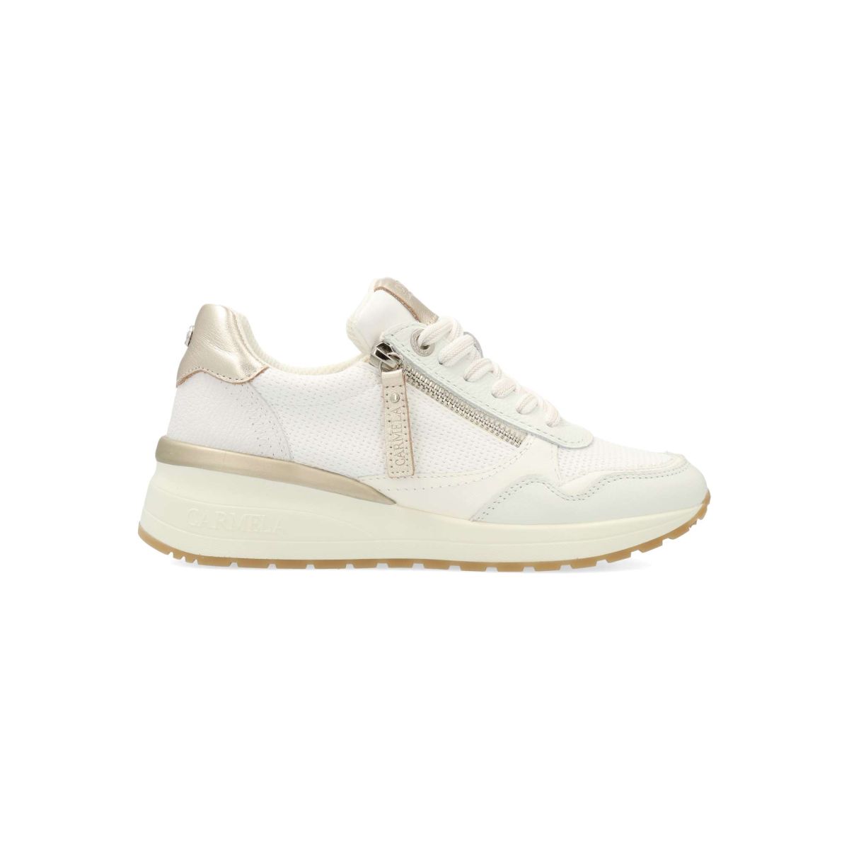 Carmela - Zapatillas deportivas casual mujer modelo CARMELA con cuña de 4,5 cm, piel de alta calidad y suela antideslizante