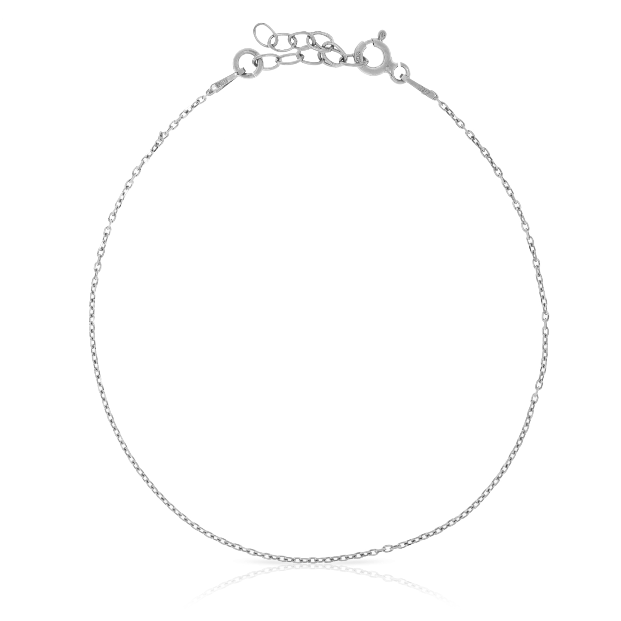 FIRENZE SILVER Pulsera Plata de ley 925 con alargue y eslabones planos 0,6x0,6x20 Cm.