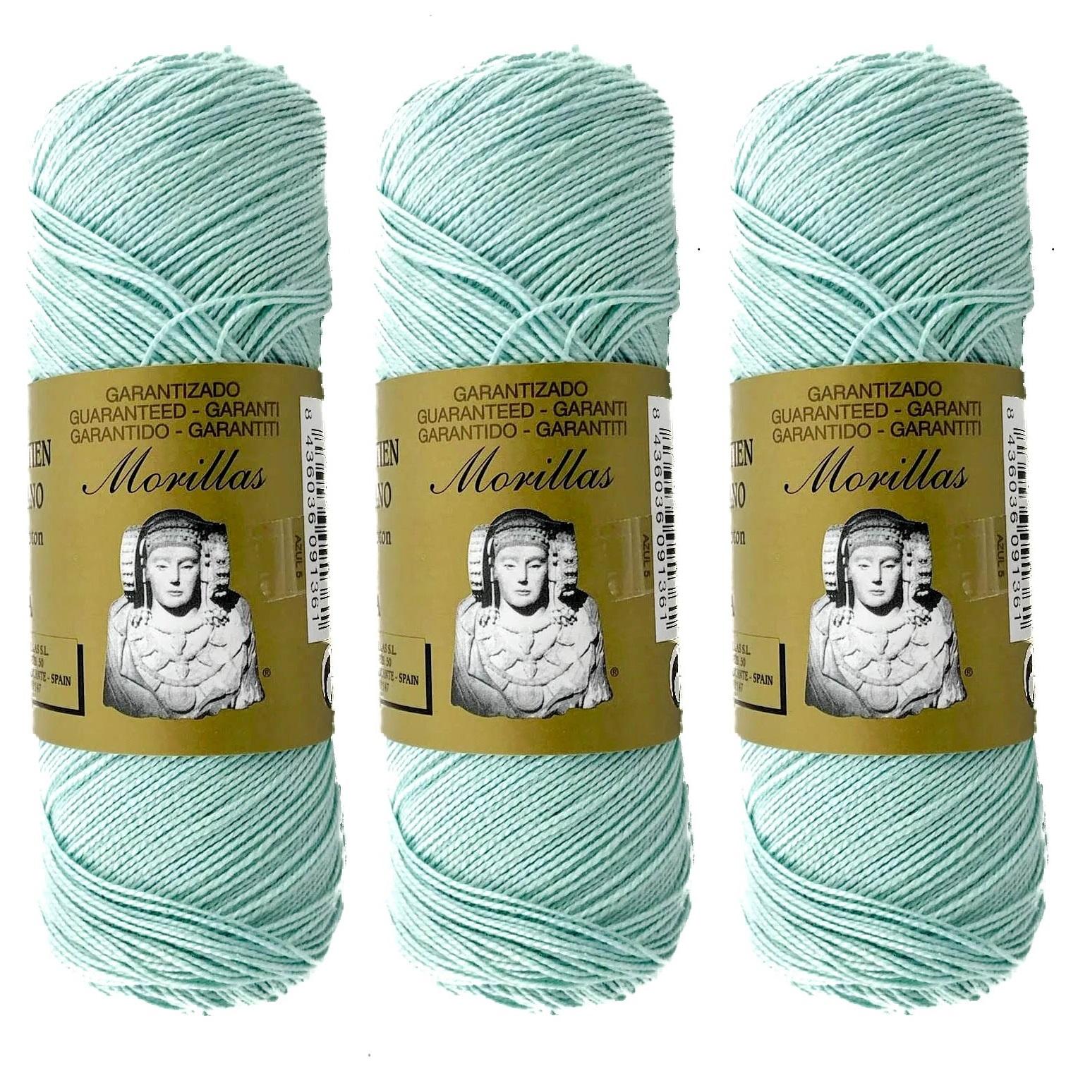 MORILLAS 3pcs Perlés en 5, 8 ó 12 a elegir - Hilo de Algodón para Ganchillo Hilado 100% Algodón para DIY y Tejer a Mano (1u*70 g), Enviado desde la fábrica en  España