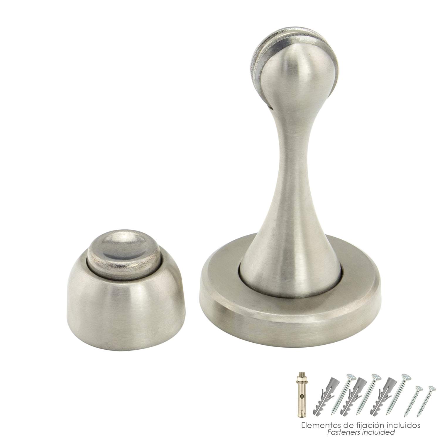 SANCO STORE - WOLFPACK LINEA PROFESIONAL Tope Puerta Retenedor Magnetico Extrafuerte Acero Inoxidable Para Pared y Suelo