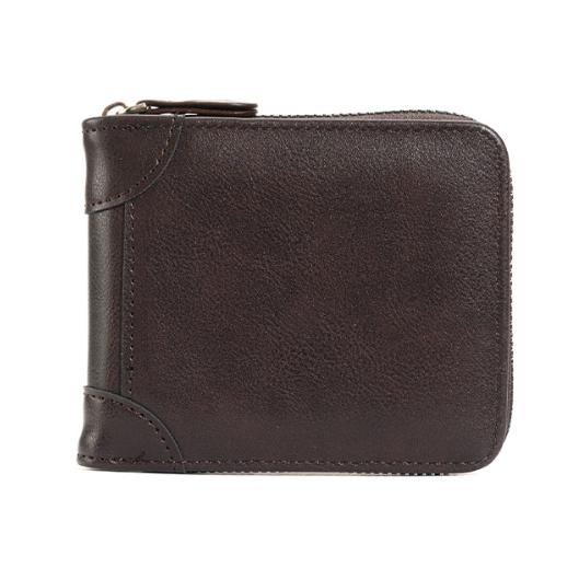 Monedero, billetera para hombre, cierre de cremallera, antirrobo RFID, estilo cremallera