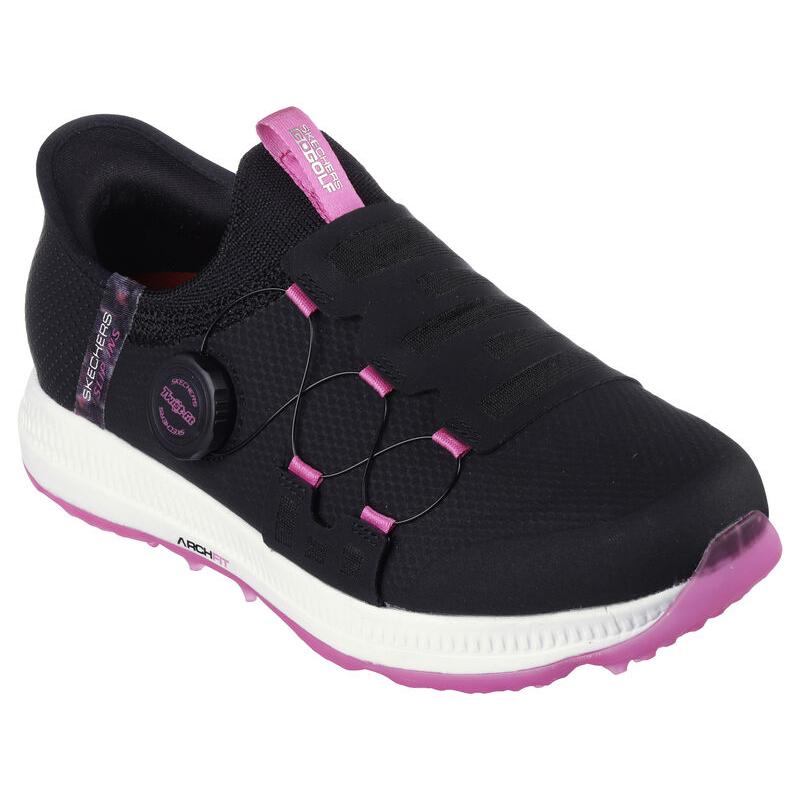 Skechers Go Golf Elite 5 Slip In Boa Zapato de Golf para Mujer, Negro/Rosa