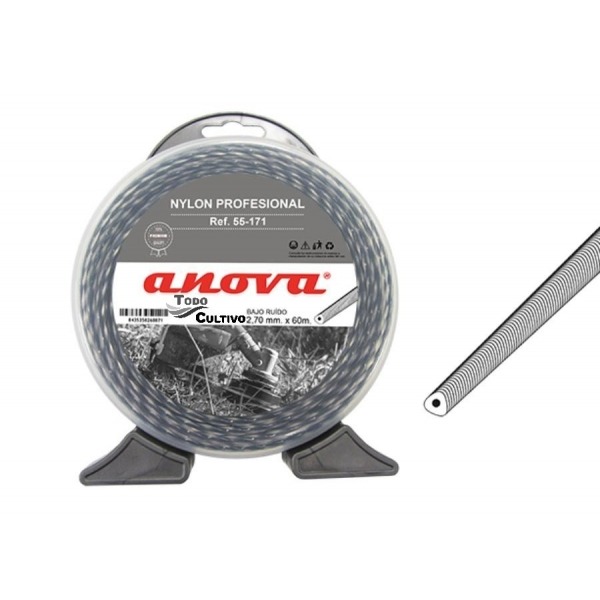 Hilo desbrozadora TRENZADO ANOVA 2,7x60 metros  ANOVA 2,7x60