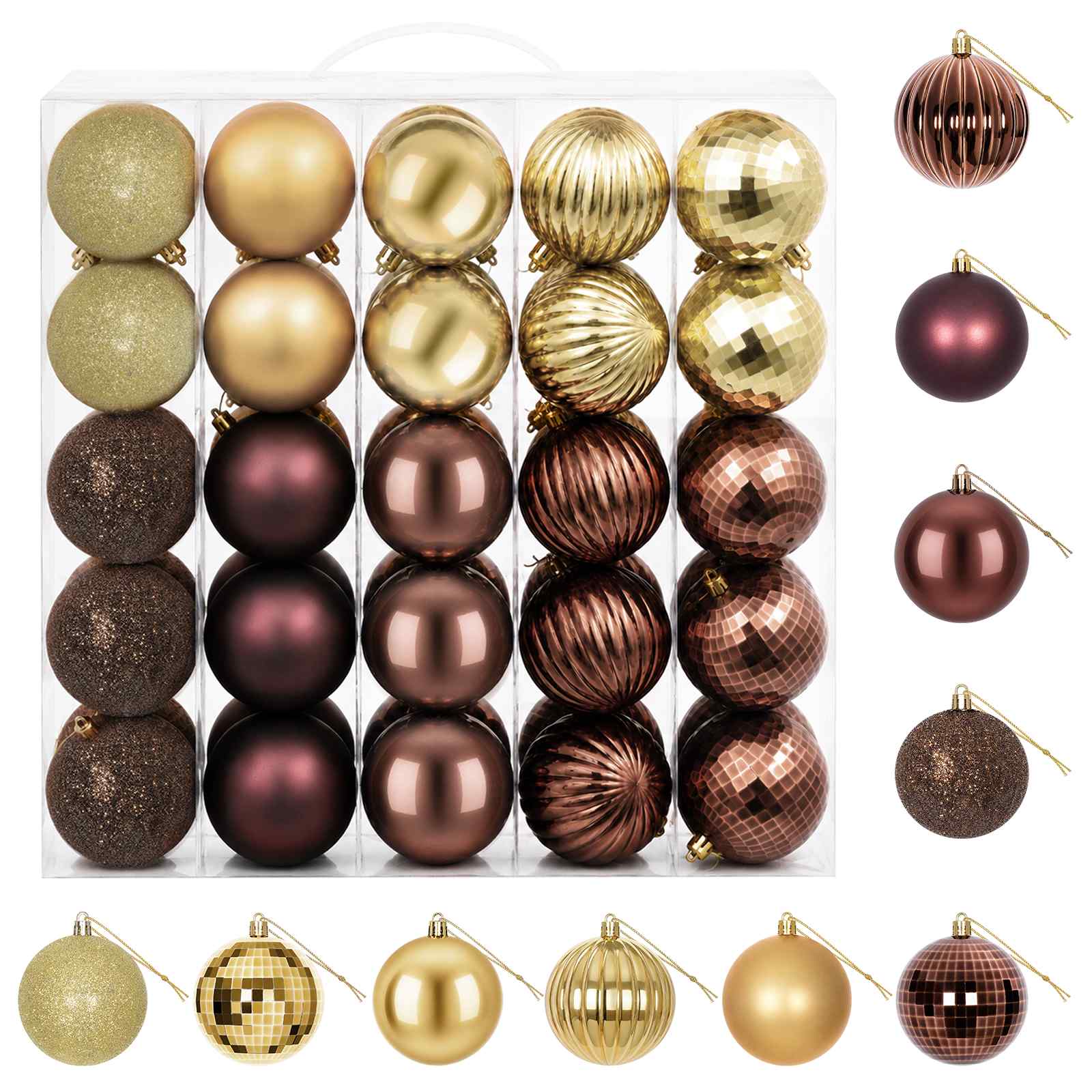 vidaXL Juego de bolas navideñas 50 uds. 8 cm Poliestireno Multicolor
