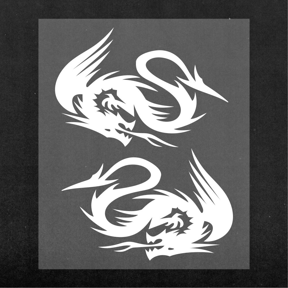 Pegatinas Dragón Blanco 10x12cm