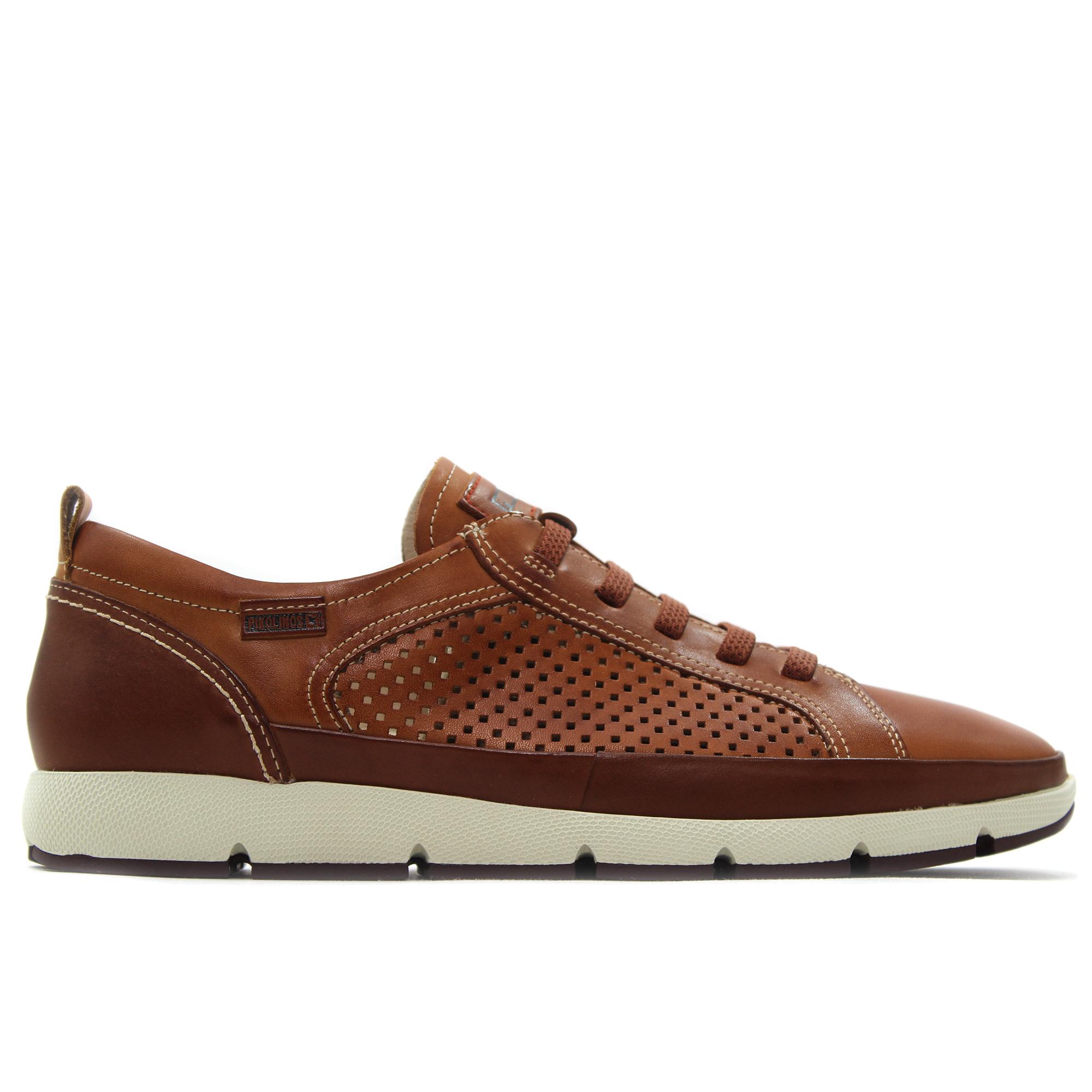 Pikolinos M4A-6376C1 Zapato casual de cordones,suela de goma,liso,plantilla extraible,piel,calado,rejilla, para caballero