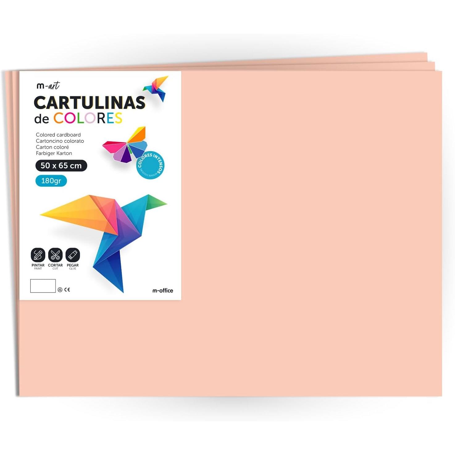 m-office Cartulina Colores Intensos 50x65cm 180gr para Manualidades