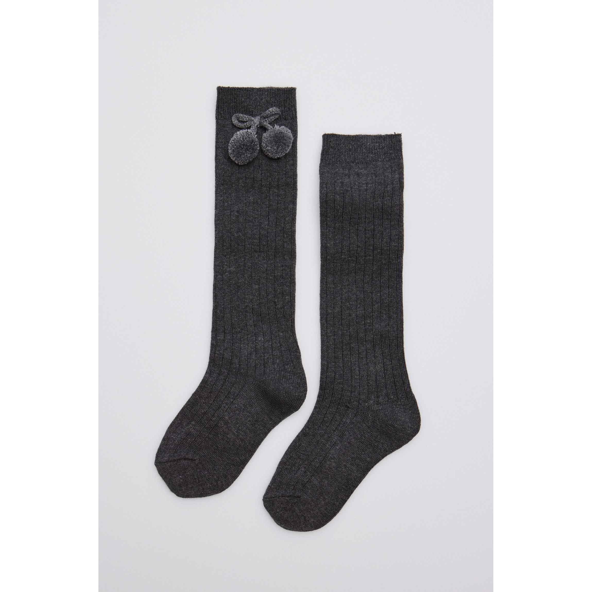 Ysabel Mora - Calcetines largos pompones marengo