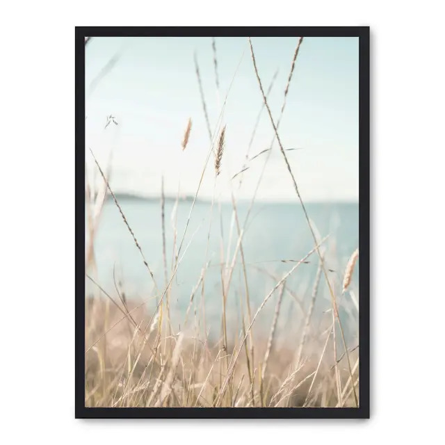 Cuadro natural beach 30x40cm, Póster impreso en papel de primera calidad de 180gr, montado sobre marco de madera MDF acabado en negro., Naturaleza - Playa