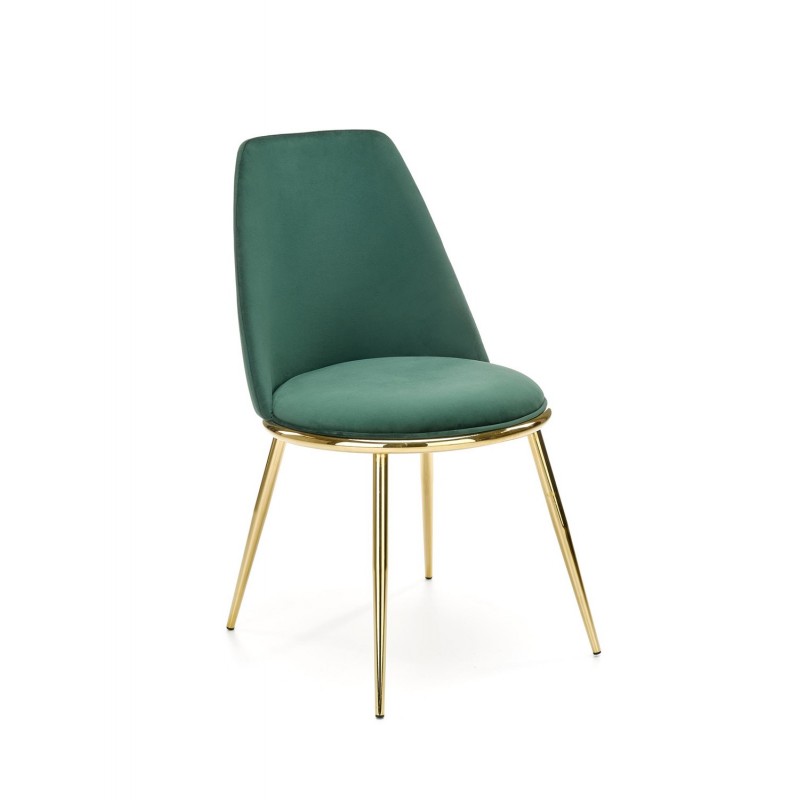 Silla TAVA, mSilla TAVA, metal, cromado dorado, tapizado velvet color a elegir (verde oscuro o gris oscuro)