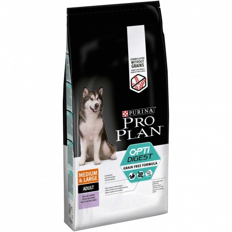 Purina Pro Plan – Pienso para perros adultos medianos y grandes Purina Pro Plan Sensitive Digestion grain free pavo 12 kg.