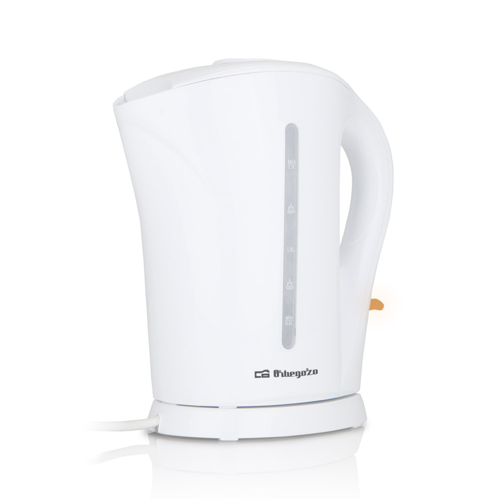Orbegozo KT 6003 Hervidor de Agua 1.7 Litros 1850-2200W – Libre de BPA, Rápida Ebullición, Filtro Extraíble, Visor de Nivel de Agua