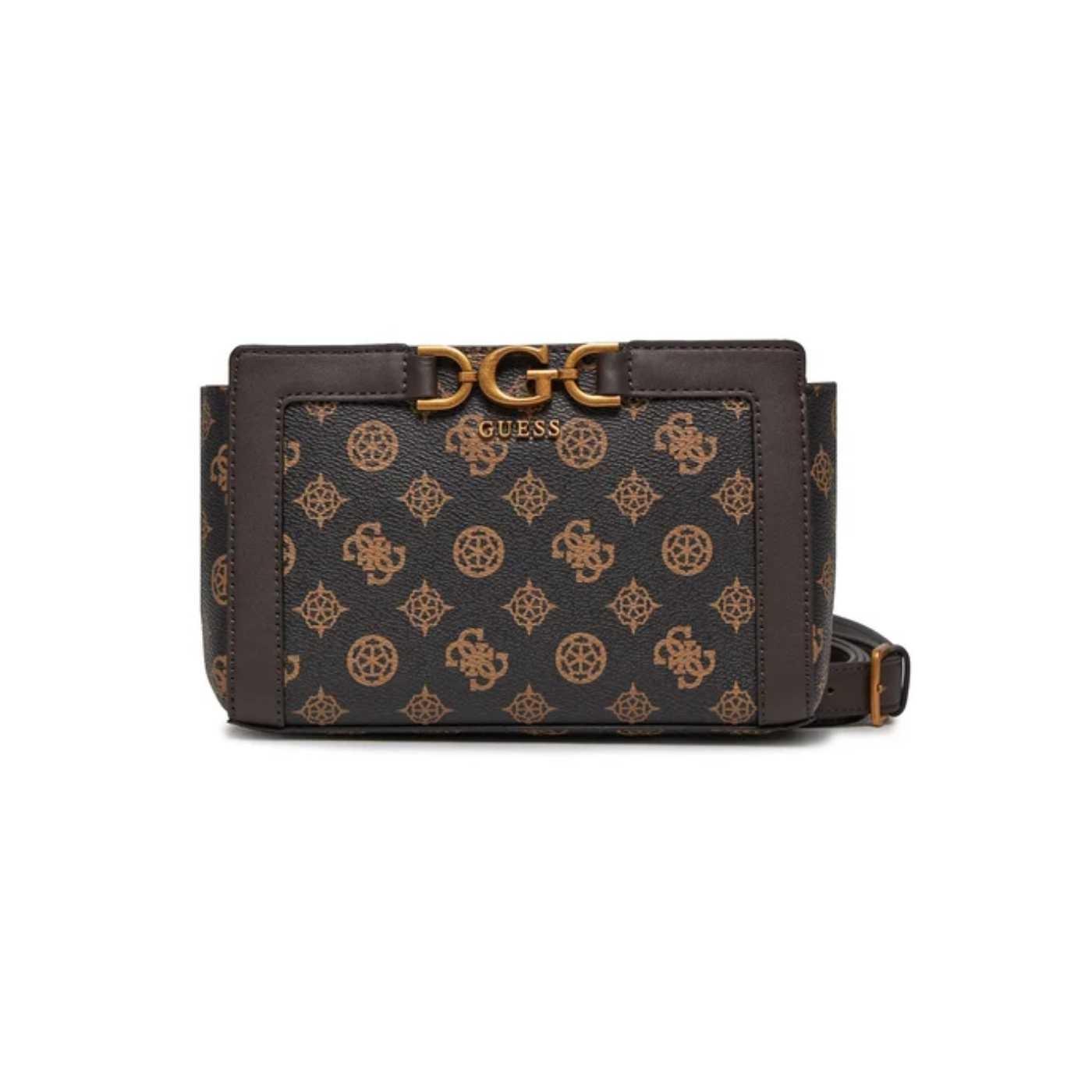 Bolso Guess Dagan mini marrón logo ajustable para mujer