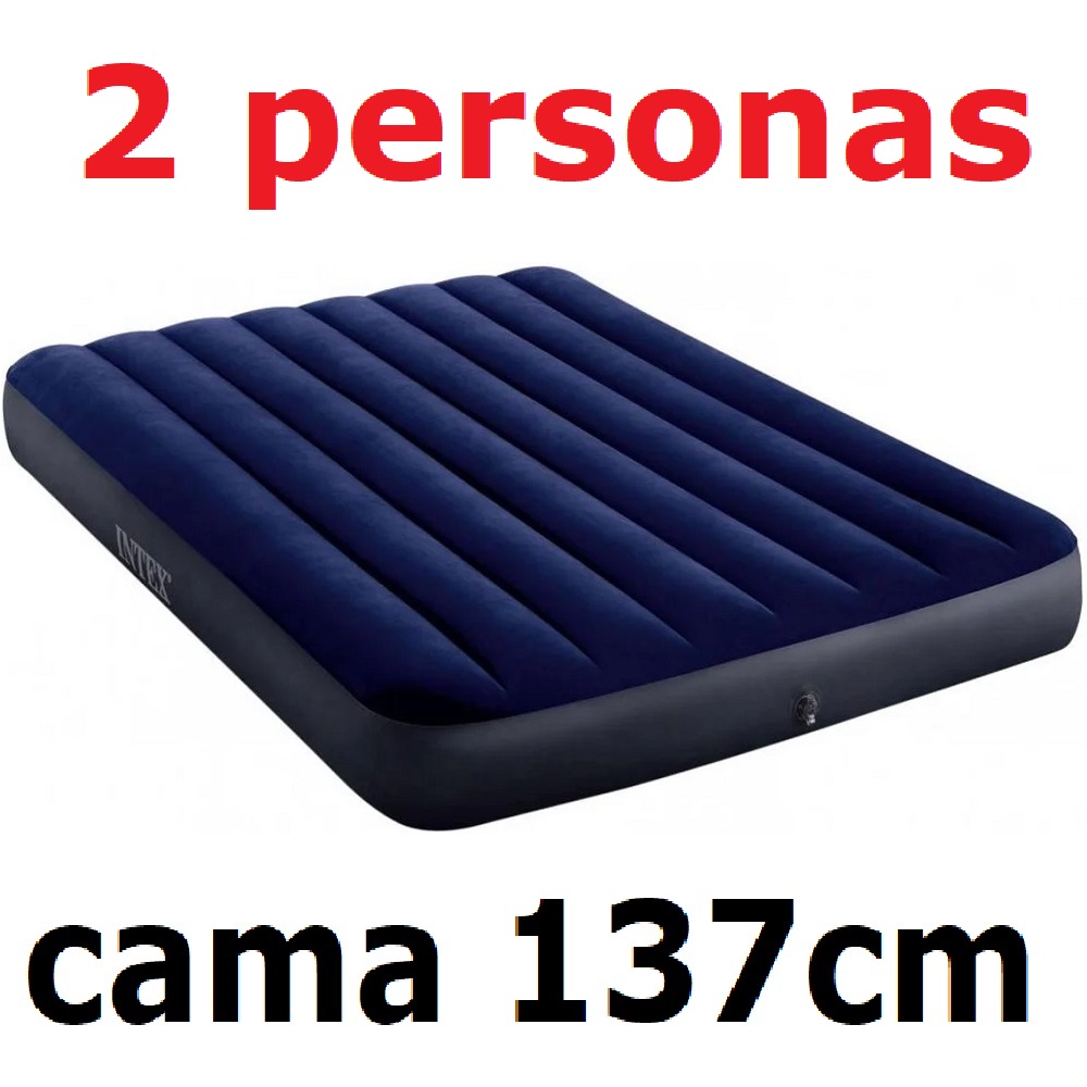 Colchón Hinchable,COLOR AZUL MARINO,CAMA HINCHABLE,PARA 2 PERSONA,ANCHO 137CM,LARGO 191CM,ALTURA25CM,INTEX,FESPU