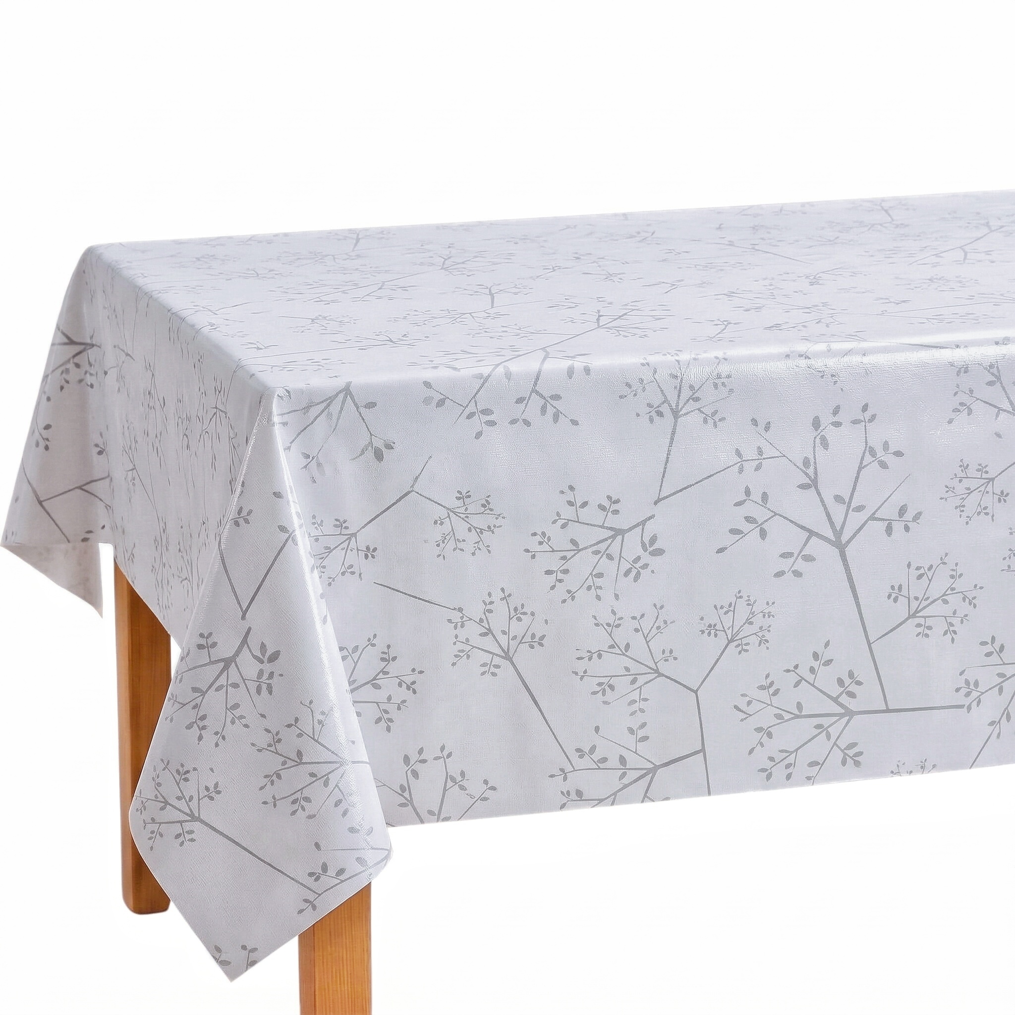 Mantel de PVC Resistente al Agua y Manchas, Diseño de Rama Minimalista, Antideslizante y Fácil de Limpiar para Comedor y Cocina