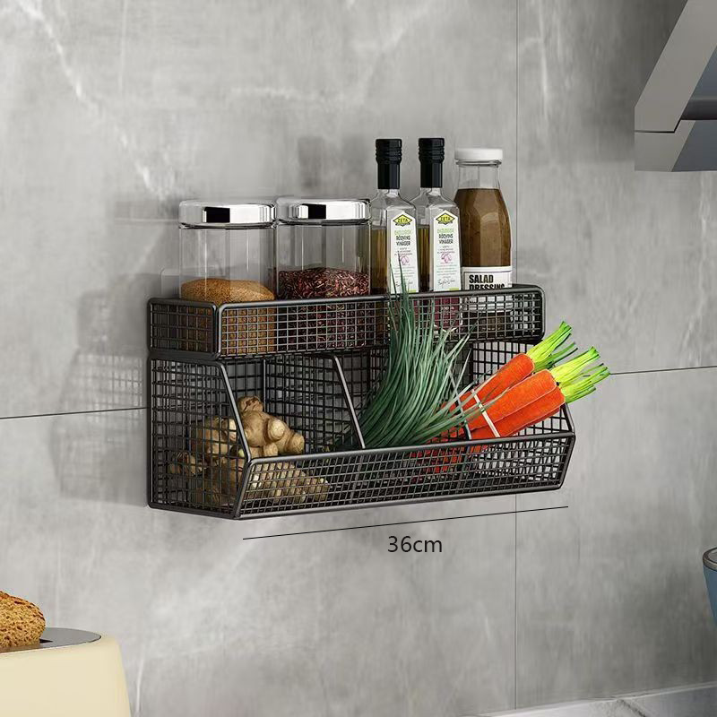 TK Cesta de frutas, cesta de verduras, organizador de mesa, frutero de pared y de encimera, estante para aperitivos y especias, cesta de almacenamiento multifuncional para cocina y sala de estar.