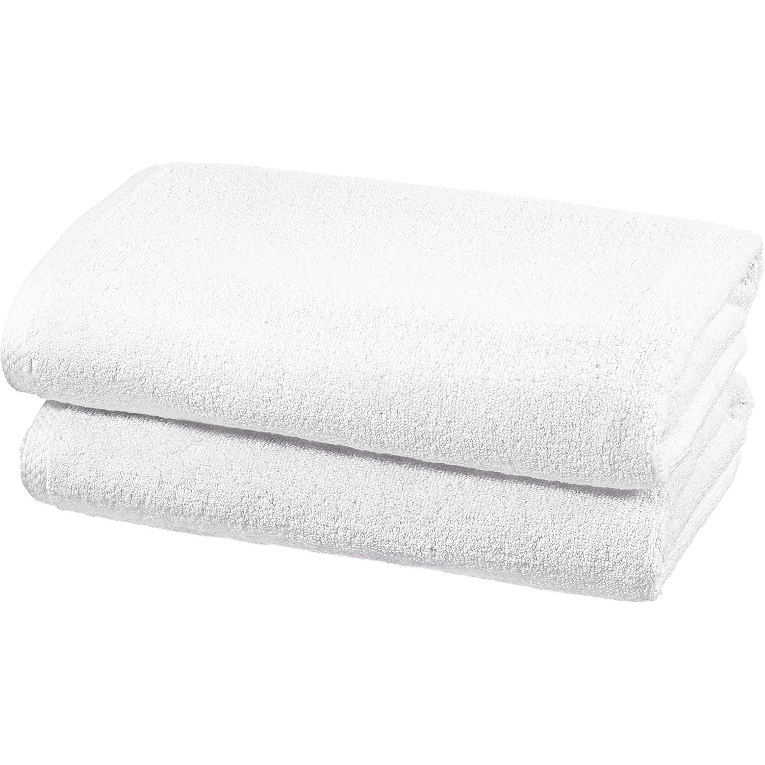 -Paquete de 2 Toallas de baño, abrorbentes, de secados, 100% Algodón, (70x140 cm), Blanco