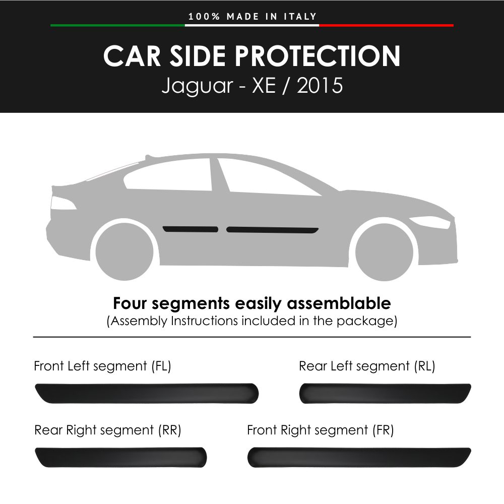 Molduras laterales Parachoques para Jaguar XE 2015 con 3M Doble Cara Pegatina