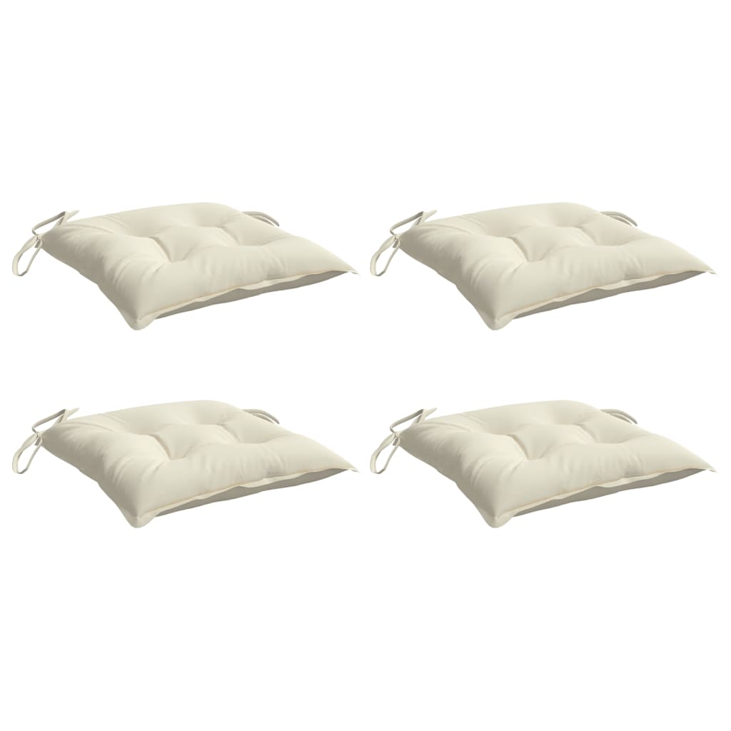 vidaXL Cojines de silla de jardín 4 uds tela Oxford crema 50x50x7 cm
