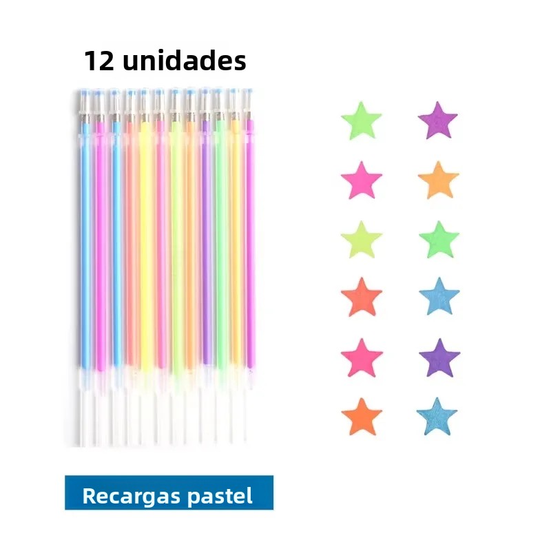 TK 12/24Pcs Rotuladores De Gel Metálicos Con Colores De Brillo Para Escuela Oficina Adultos Libros De Colorear Diarios Arte Marcadores Promoción