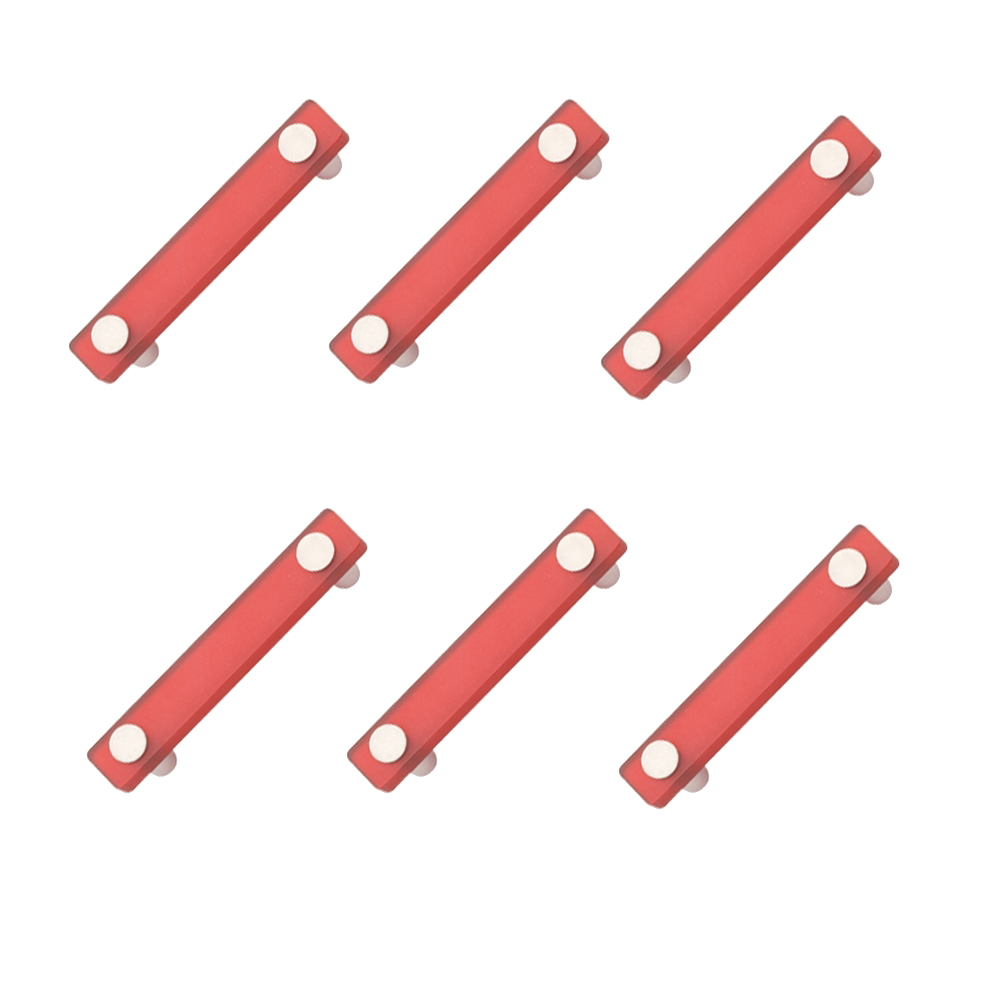 6 Un. TIRADOR Asa Mueble Infantil resina plástica ABS roja cromo mate - Distancia tornillos 96MM