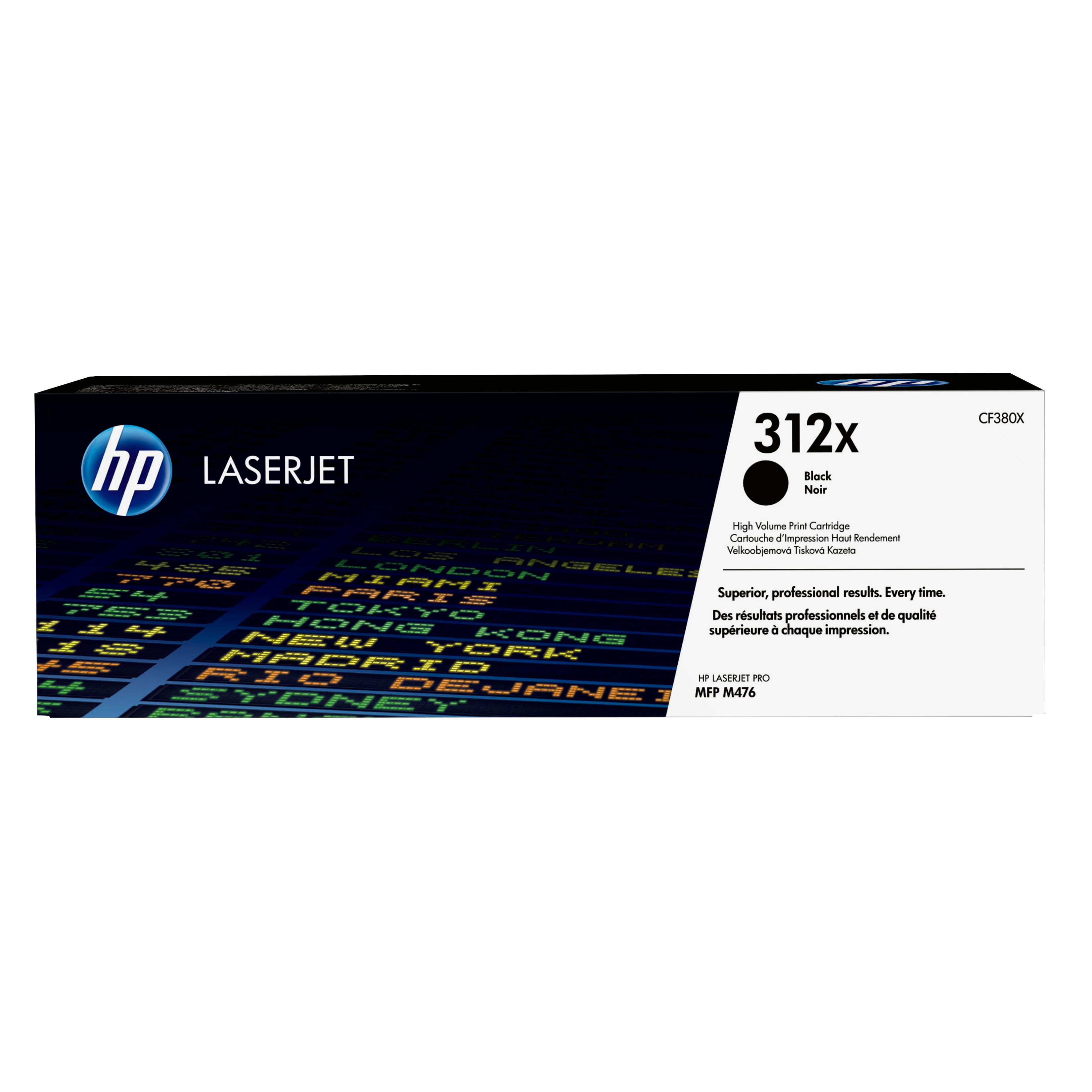 HP - Tóner láser CF380A negro para impresoras HP LaserJet Pro 400 Color MFP M476, rendimiento de 2.280 páginas ISO/IEC 19798