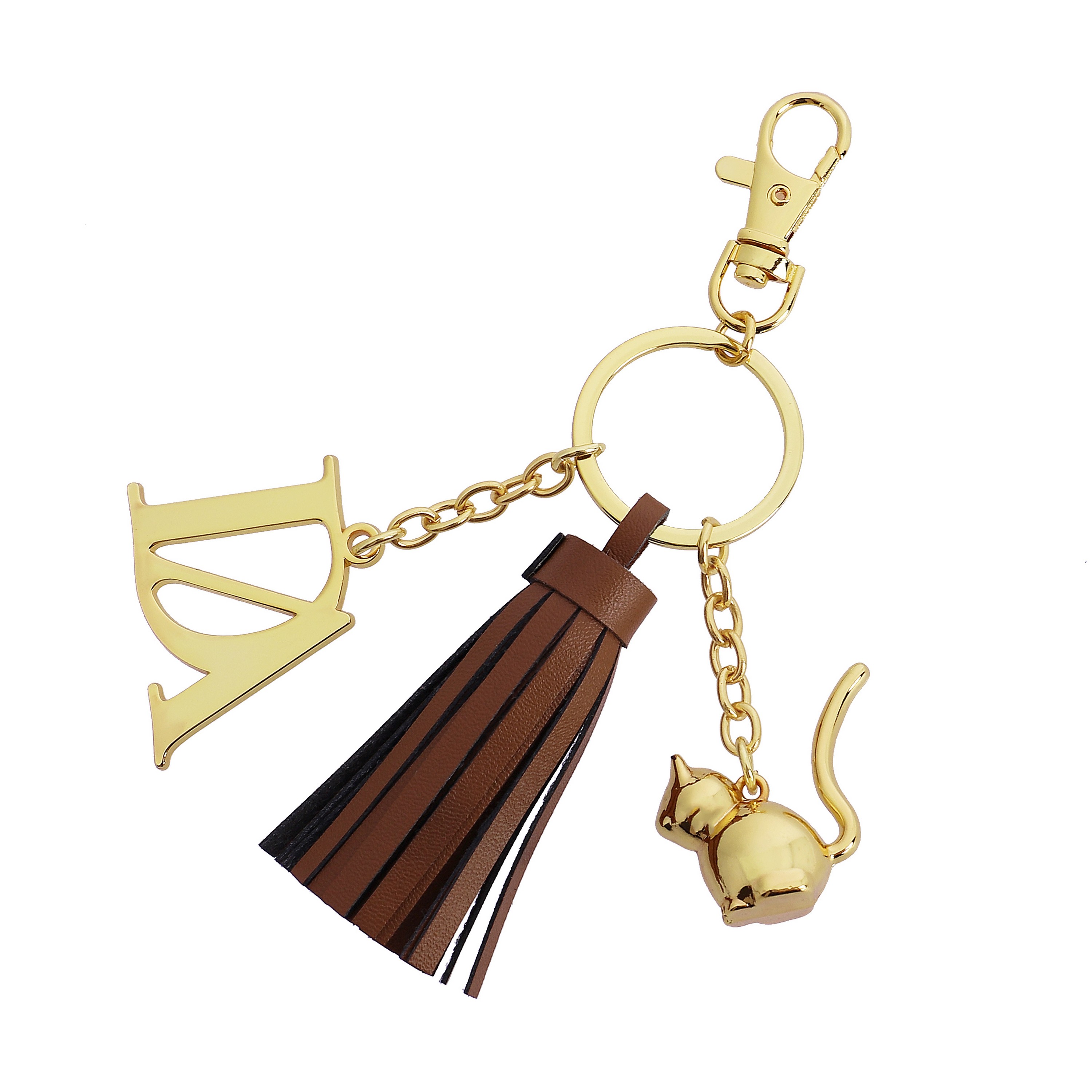 DON ALGODON Llavero para mujer | Diseño elegante con borla y colgantes metálicos | Accesorio decorativo para bolso o llaves