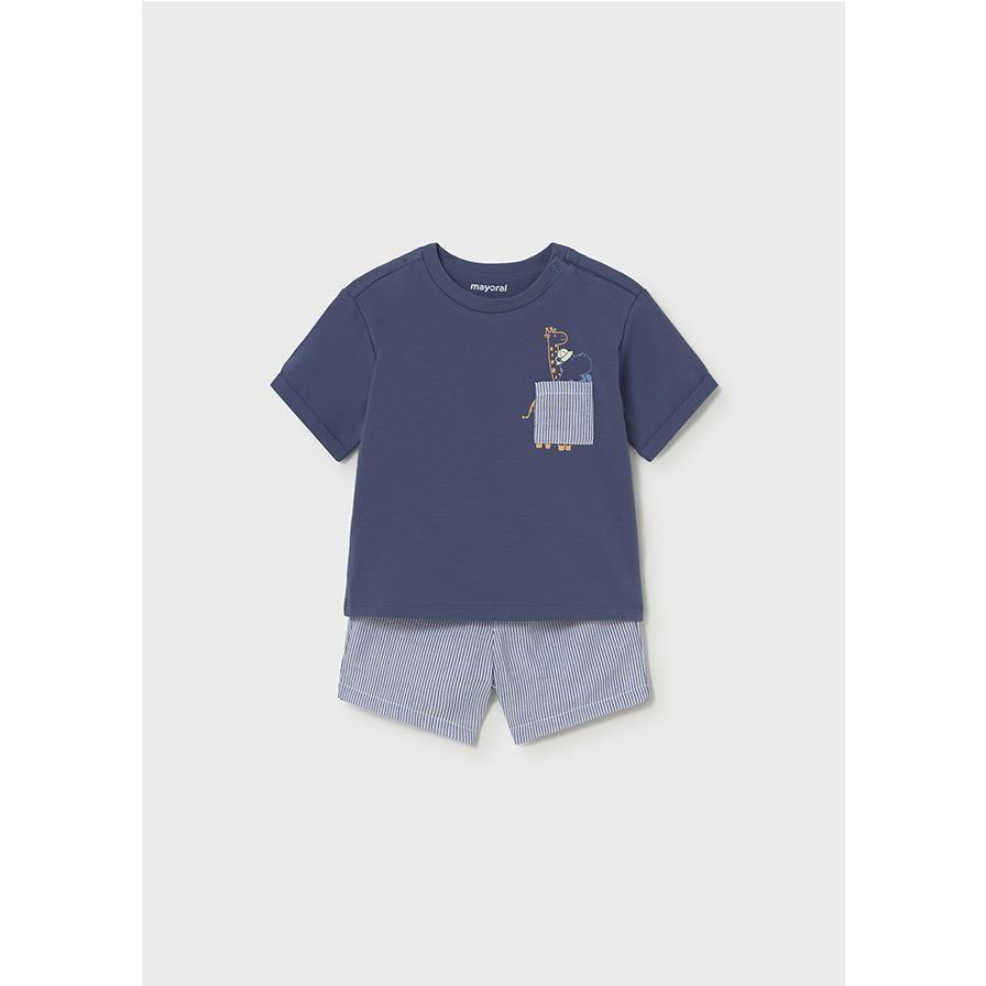 Mayoral - Conjunto bermuda seersucker para niño estilo casual cómodo transpirable ideal verano