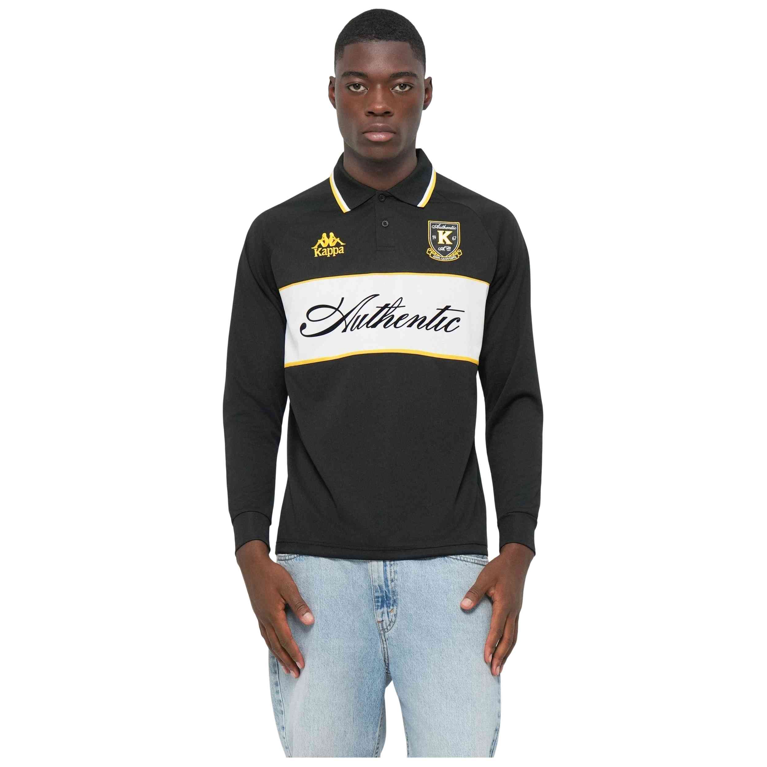 Polo De Manga Larga Kappa para Hombre en color Negro