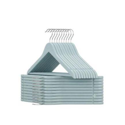 Perchas Madera, Acabado Liso y Barnizado, para Organizar Ropa, en tu armario Gancho 360° color Azul celeste surtido de cantidad para elegir Primera calidad Garantizada