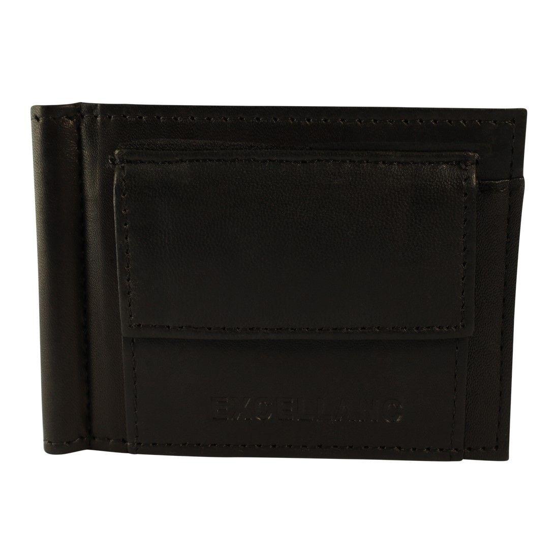 Excellanc® Cartera Preta em Pele Genuína 0504