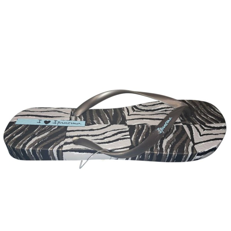 Chancla De Dedo Ipanema Animal Print Vii Mujer Negra Gris