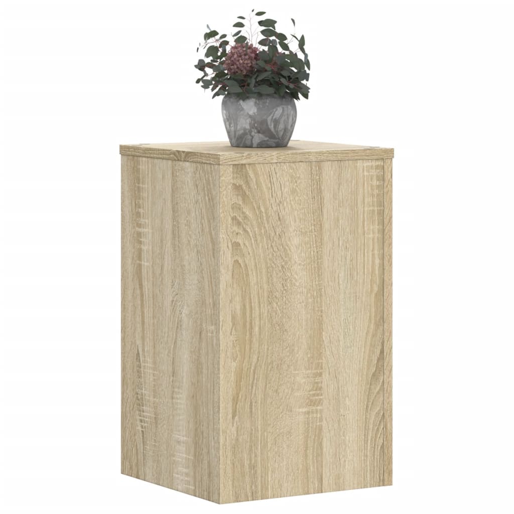 vidaXL Soportes de plantas 2 uds madera 30x30x50 cm Color Gris hormigón,  Gris sonoma,  Blanco y mas