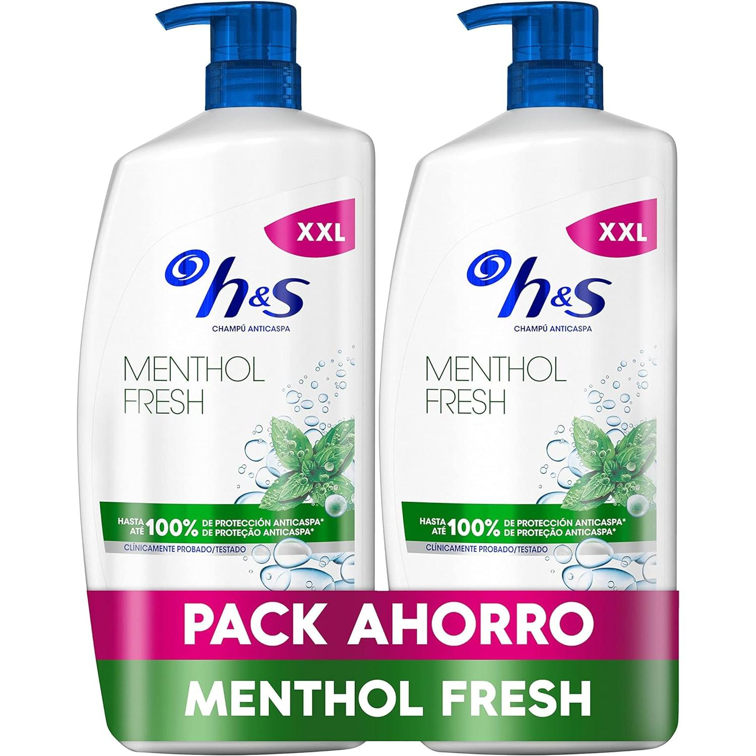 Champú Anticaspa H&S Menthol Fresh - Pack 2x1000ml