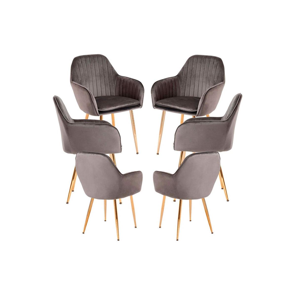Regalos Miguel - Packs Sillas Comedor - Pack 6 Sillas Chic Golden - Gris claro