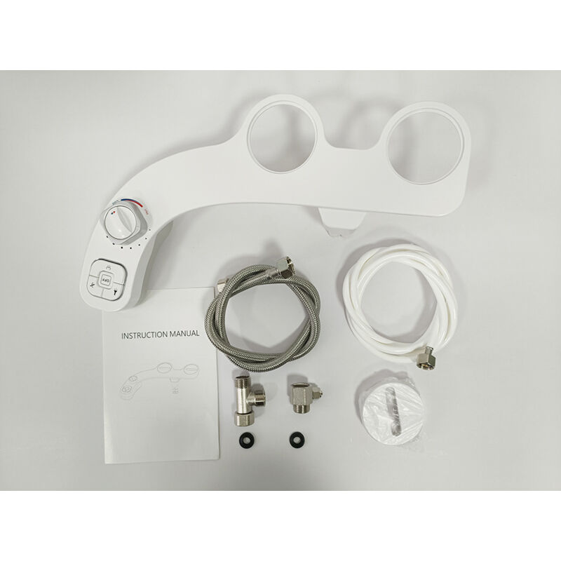 CA Inodoro bidé no eléctrico - Inodoro estilo japonés - Dos boquillas autolimpiables - Diseño de botón - Fácil de usar (blanco)