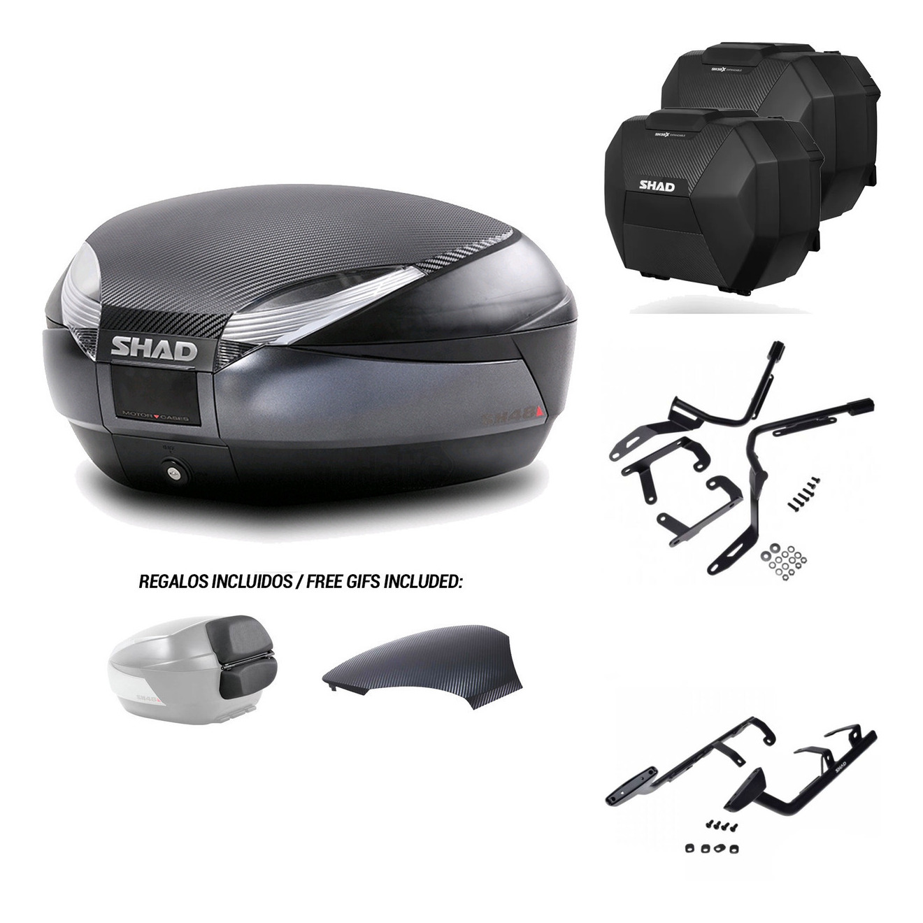 Maletas Sh38x Carbon + Herraje Baul + He KIT-574592